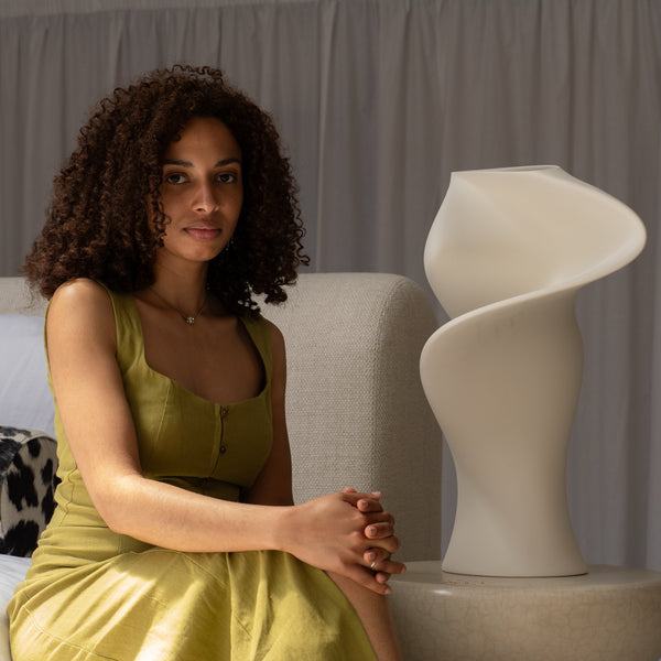 The Sonia Vase <br> Salt White<br> (L 40 x W 32 x H 58) cm