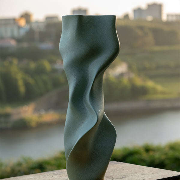 The Tourbillon Vase <br> 
Celadon
<br> (L 24.5 x W 26 x H 56.5) cm