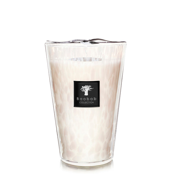 Pearls White Candle <br> Musk and Jasmine <br> (H 35) cm