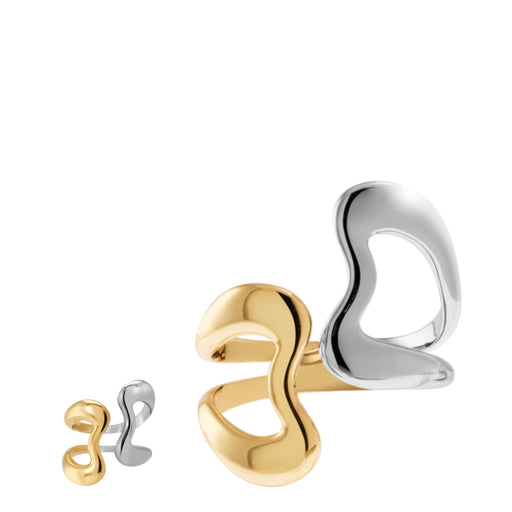 B Line Cuff & Ring <br> Light Gold/Silver <br> Set of 2