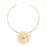 AN-O Torque Necklace with Peony Pendant <br>
Gold / White Sand