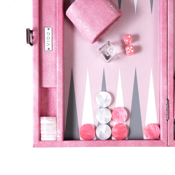Pink Stingray <br> Backgammon Set <br> (L 38 x W 24.5) cm