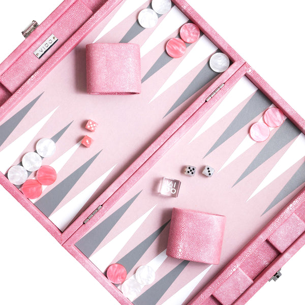 Pink Stingray <br> Backgammon Set <br> (L 38 x W 24.5) cm