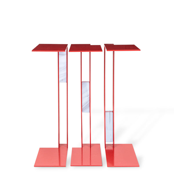 The Three Musketeers Table <br> Red <br> (L 25 x W 15 x H 55) cm