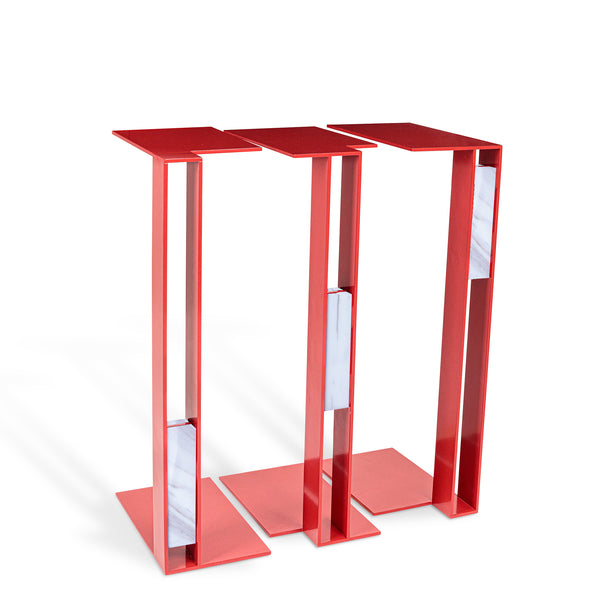 The Three Musketeers Table <br> Red <br> (L 25 x W 15 x H 55) cm