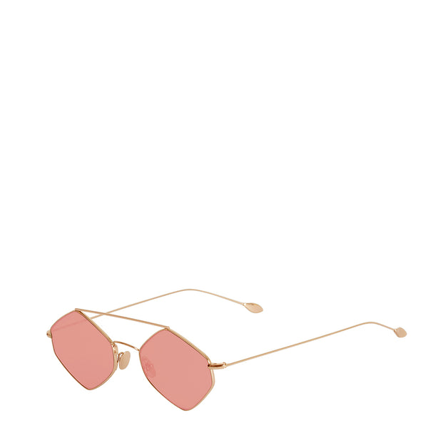 Rigaut Sunglasses <br> Gold Frame <br> Rose Gold Mirror Lenses
