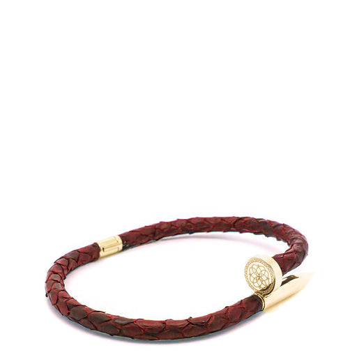 Phyton Nail Bracelet <br> Red / Gold <br> (14 - 16.5) cm