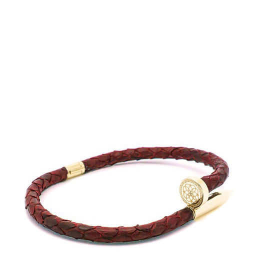 Phyton Nail Bracelet <br> Red / Gold <br> (16.5 - 18.5) cm