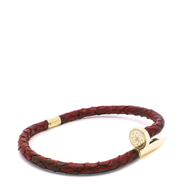 Phyton Nail Bracelet <br> Red / Gold <br> (16.5 - 18.5) cm