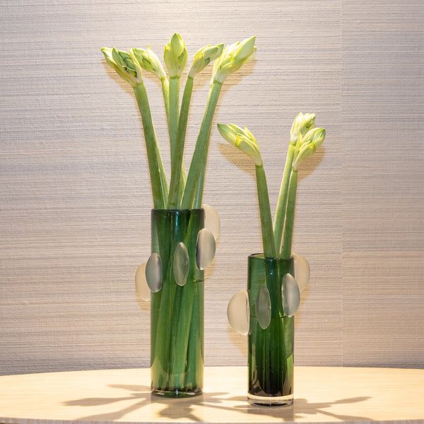 Frost Flower Vase <br> (L 20 x W 20 x H 46) cm