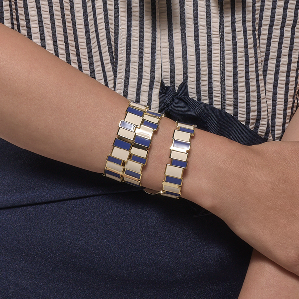 Inès Multi Thin Cuff <br> Navy Blue