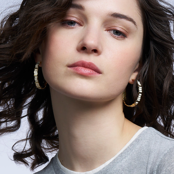 Inès Multi Hoop Earrings<br> White Sand