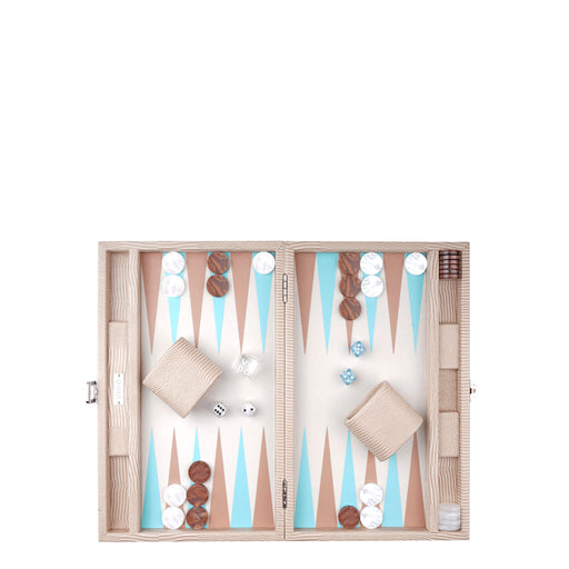 Sand Beige Lizard <br> Backgammon Set <br> (L 38 x W 24.5) cm