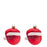 Santa Christmas Ornament <br> Red <br> Set of 2
