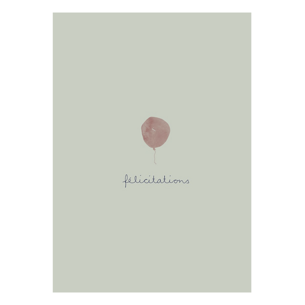 Greeting Card <br> Pink Balloon <br> Congratulations