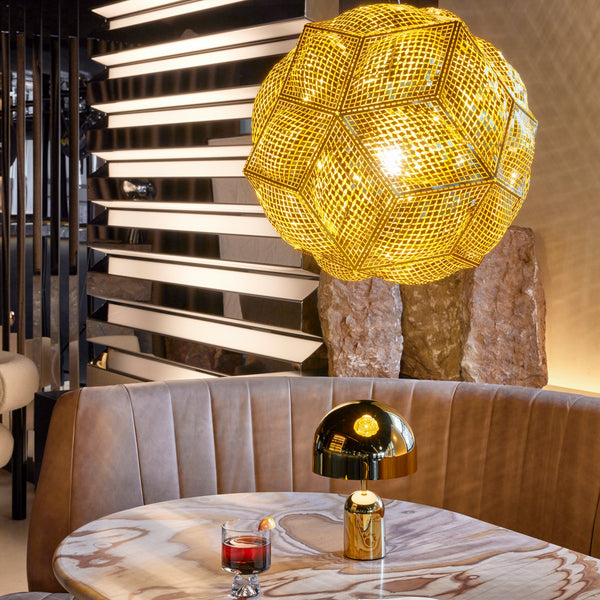 Bell Portable LED <br> Rechargeable Table Lamp <br> Gold <br> (L 28 x W 7.6 x H 28) cm