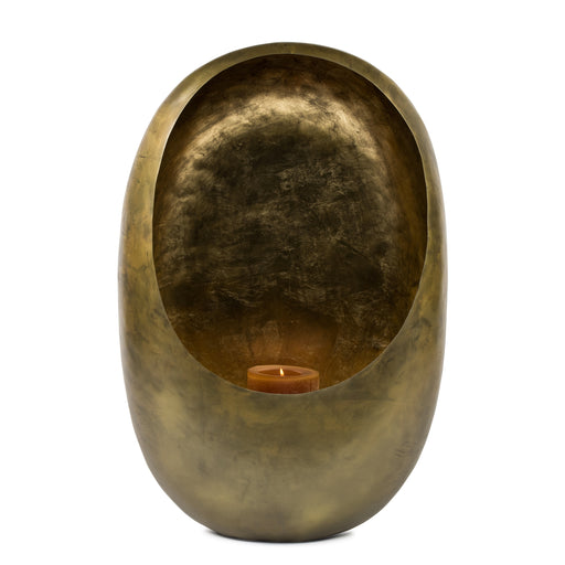 Standing Egg Candle Holder <br> Brass and Gold <br> (L 49 x W 28 x H 74) cm