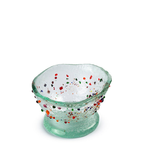 Cup <br> Clear with Multicolor Dots <br> (Ø 11 x H 7) cm