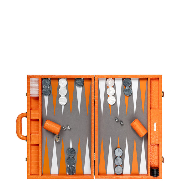 Tangelo Alligator <br> Backgammon Set with Handle <br> (L 52 x W 36) cm