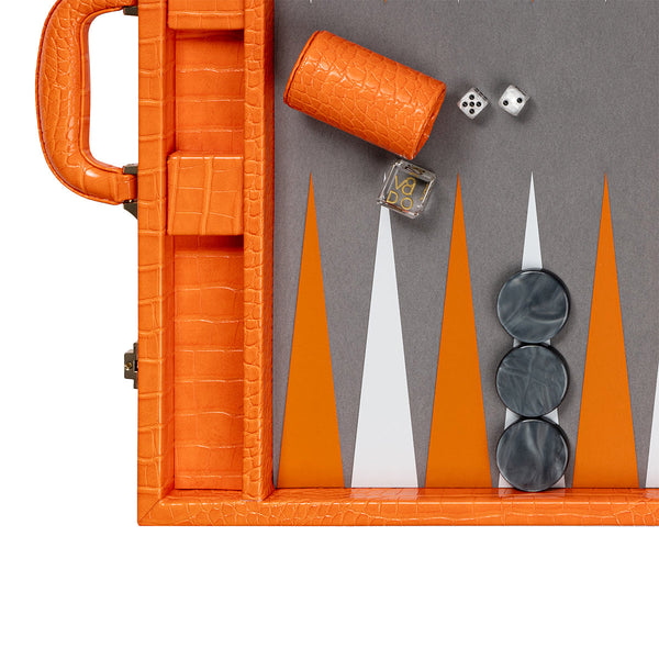 Tangelo Alligator <br> Backgammon Set with Handle <br> (L 52 x W 36) cm