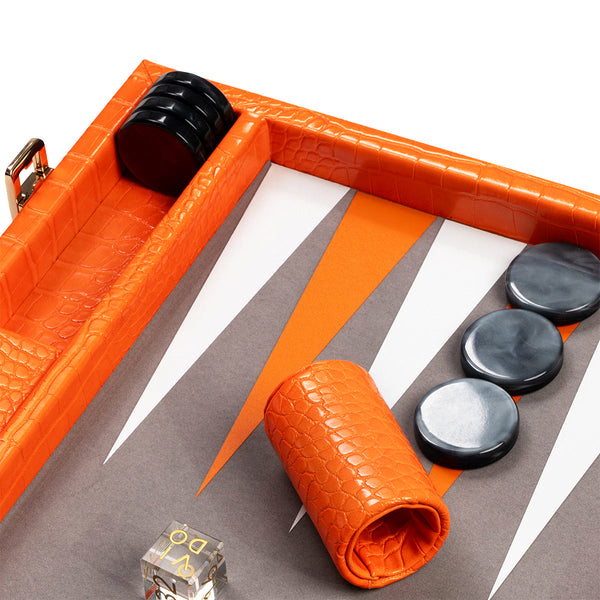 Tangelo Alligator <br> Backgammon Set with Handle <br> (L 52 x W 36) cm