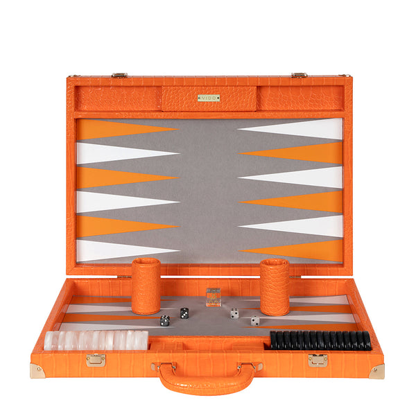 Tangelo Alligator <br> Backgammon Set with Handle <br> (L 52 x W 36) cm