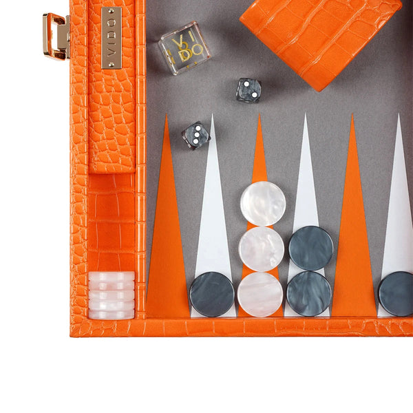 Tangerine Alligator <br> Backgammon Set <br> (L 38 x W 24.5) cm