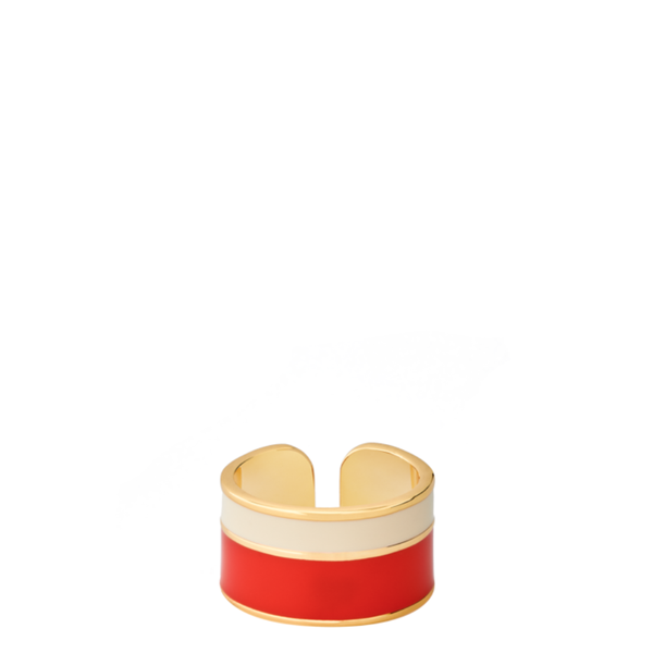 Vaporetto Bangle Ring <br>
Tangerine & White Sand