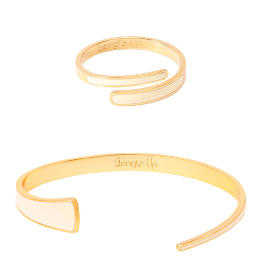 Tara Ring & Cuff <br> White Sand <br> Set of 2