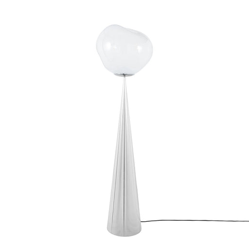 Melt Cone Fat Floor Lamp <br> Opal / Silver <br> (L 50 x W 50 x H 174.5) cm