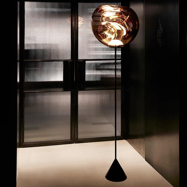Melt Cone Slim Floor Lamp <br> Gold <br> (L 50 x W 50 x H 180) cm
