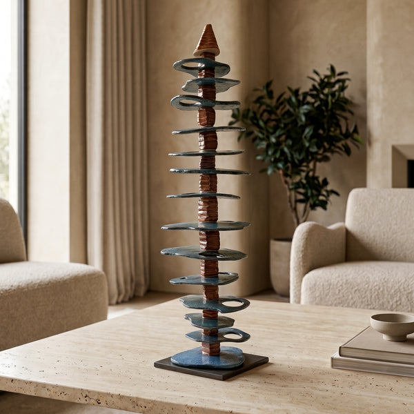 Ceramic Totem <br> (D 23 x W 23 x H 90) cm