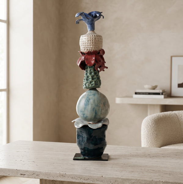 Ceramic Totem <br> (D 23 x W 23 x H 85) cm