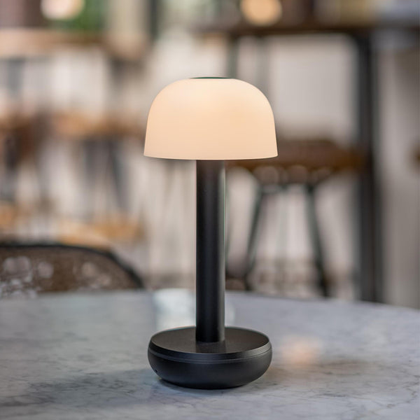 Humble Two <br> Rechargeable Table Lamp <br> Black Body & Frosted Shade