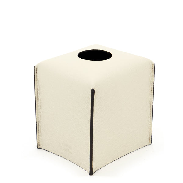 Soft Square Tissue Box <br> Cream <br> (L 12.2 x W 10.7 x H 12.5) cm