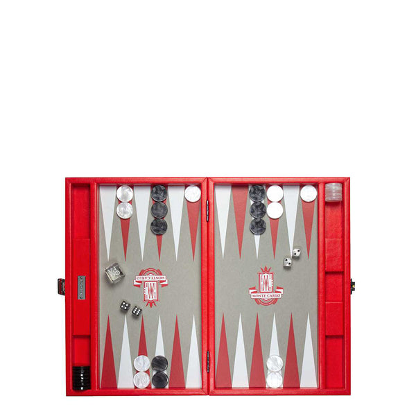 Monte Carlo Red <br> Backgammon Set <br> (L 38 x W 24.5) cm