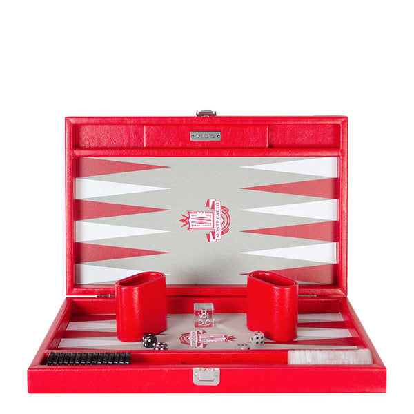 Monte Carlo Red <br> Backgammon Set <br> (L 38 x W 24.5) cm