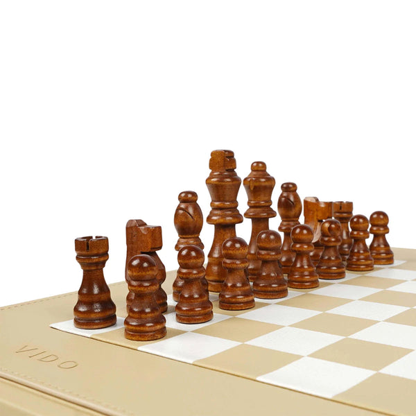 Chess Set <br> Sand Beige <br> (L 36.5 x H 5.2) cm