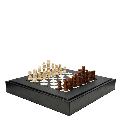 Chess Set <br> Jet Black Lizard <br> (L 36.5 x H 5.2) cm