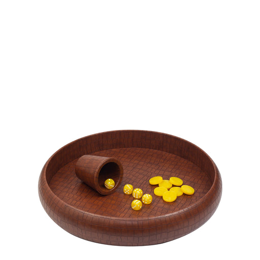 Chestnut Crocodile Dice Tray <br> (Ø 45 x H 6) cm