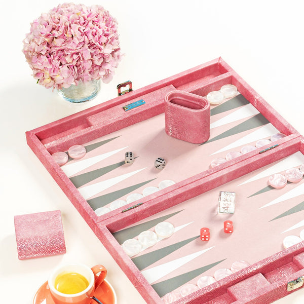 Pink Stingray <br> Backgammon Set <br> (L 38 x W 24.5) cm