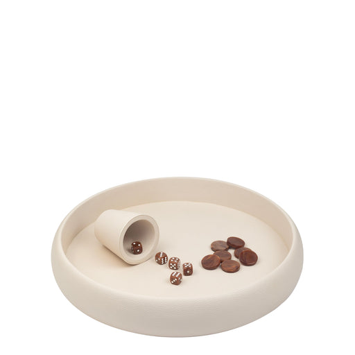 Ivory Dice Tray <br> (Ø 45 x H 6) cm