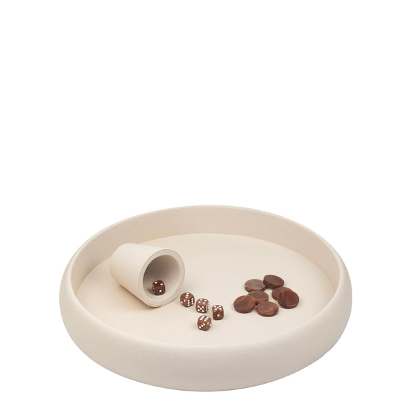 Ivory Dice Tray <br> (Ø 45 x H 6) cm