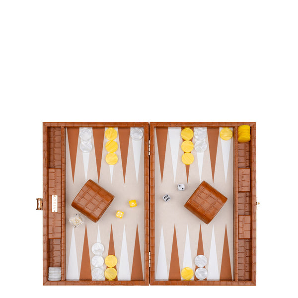 Chestnut Alligator <br> Backgammon Set <br> (L 38 x W 24.5) cm