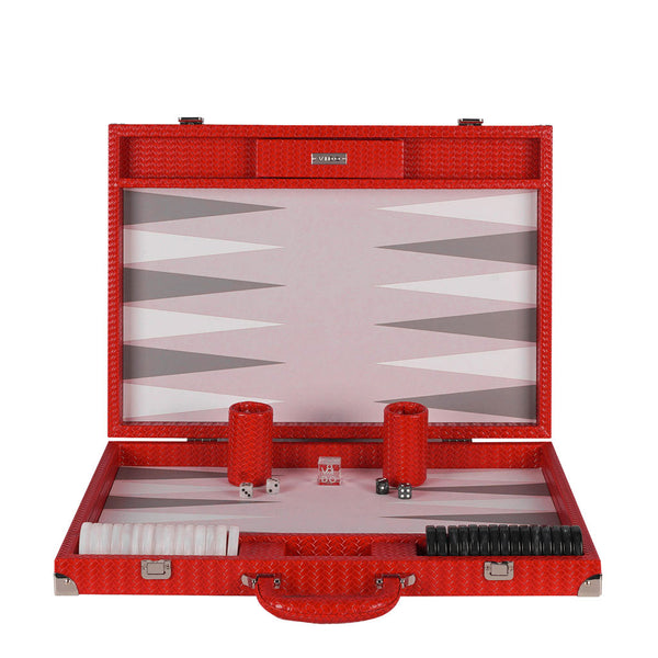 Ruby Braided <br> Backgammon Set with Handle <br> (L 52 x W 36) cm