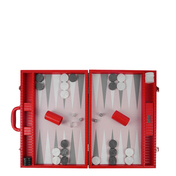 Ruby Braided <br> Backgammon Set with Handle <br> (L 52 x W 36) cm