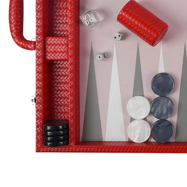 Ruby Braided <br> Backgammon Set with Handle <br> (L 52 x W 36) cm