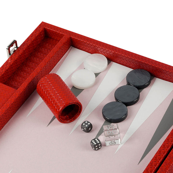 Ruby Braided <br> Backgammon Set with Handle <br> (L 52 x W 36) cm