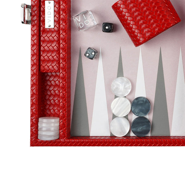 Ruby Braided <br> Backgammon Set <br> (L 38 x W 24.5) cm