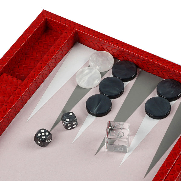 Ruby Braided <br> Backgammon Set <br> (L 38 x W 24.5) cm